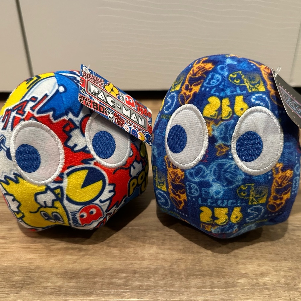 Pac-Man Plush Toy Set - Blue and Multicolor